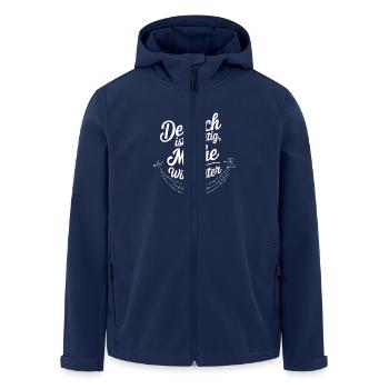Untitled Project Deutsch ist wichtig - Recycelte Männer Softshell-Jacke von Stanley/Stella - Navy - Vorne - AI Model Male 185 light (185cm)