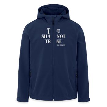 Thou Shalt Not Try Me - Mood 24:7 Humorous - Men’s Recycled Softshell Jacket by Stanley/Stella - navy - Front - AI Model Male 185 light (185cm)