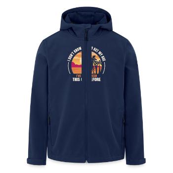 I don't know how to be at my age - Men’s Recycled Softshell Jacket by Stanley/Stella - navy - Front - AI Model Male 185 light (185cm)