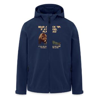 Bear Attack Tip: Feign Death for Attack - Men’s Recycled Softshell Jacket by Stanley/Stella - navy - Front - AI Model Male 185 light (185cm)