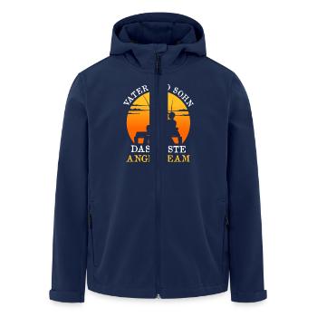 Angler DAS BESTE ANGELTEAM SOHN UND VATER - Recycelte Männer Softshell-Jacke von Stanley/Stella - Navy - Vorne - AI Model Male 185 light (185cm)