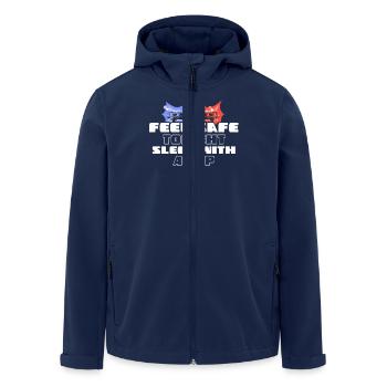 Feel safe tonight sleep with a - Men’s Recycled Softshell Jacket by Stanley/Stella - navy - Front - AI Model Male 185 light (185cm)