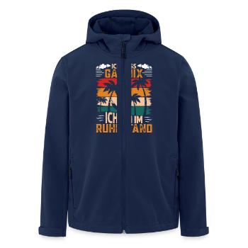 Rentner ICH MUSS GAR NIX BIN IM RUHESTAND Lustiges - Recycelte Männer Softshell-Jacke von Stanley/Stella - Navy - Vorne - AI Model Male 185 light (185cm)