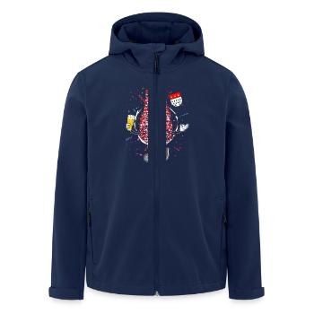 Kölner Dom Karneval Clown mit Bier - Recycelte Männer Softshell-Jacke von Stanley/Stella - Navy - Vorne - AI Model Male 185 light (185cm)