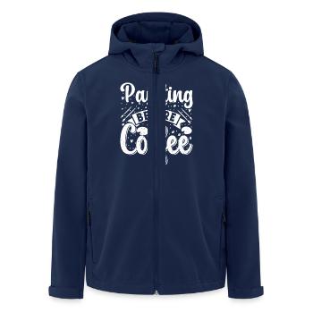 Funny Art Painter Painting Before Coffee Gift Idea - Recycelte Männer Softshell-Jacke von Stanley/Stella - Navy - Vorne - AI Model Male 185 light (185cm)