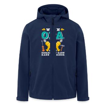 Opi WENN OPA ES NICHT REPARIEREN KANN KANNS KEINER - Recycelte Männer Softshell-Jacke von Stanley/Stella - Navy - Vorne - AI Model Male 185 light (185cm)