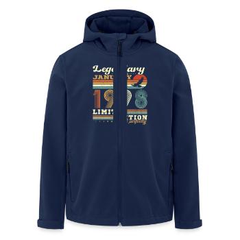 Birthday Gift Born In January 1998 - Men’s Recycled Softshell Jacket by Stanley/Stella - navy - Front - AI Model Male 185 light (185cm)