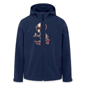 Alien Skateboard Skater - Recycelte Männer Softshell-Jacke von Stanley/Stella - Navy - Vorne - AI Model Male 185 light (185cm)