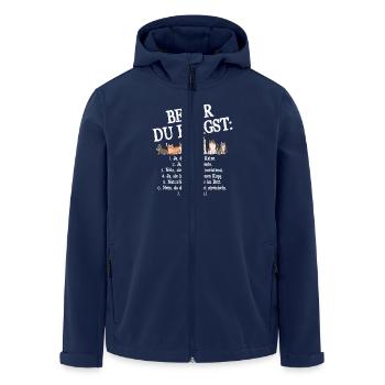 Bevor Du Fragst Das Ist Meine Katze - Recycelte Männer Softshell-Jacke von Stanley/Stella - Navy - Vorne - AI Model Male 185 light (185cm)
