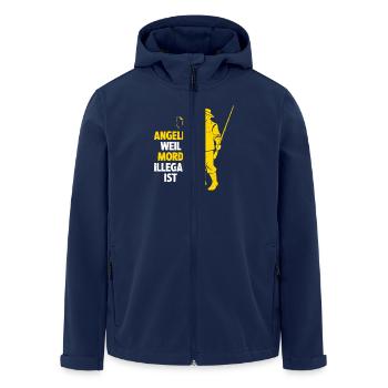 Ich Angle Weil Mord Illegal Ist Sarkasmus Angler - Recycelte Männer Softshell-Jacke von Stanley/Stella - Navy - Vorne - AI Model Male 185 light (185cm)