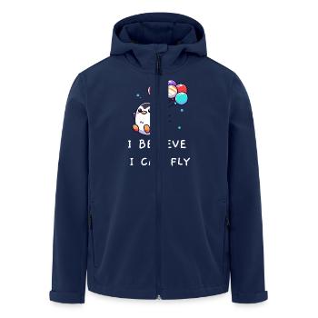 Penguin "I believe I can fly" - Men’s Recycled Softshell Jacket by Stanley/Stella - navy - Front - AI Model Male 185 light (185cm)