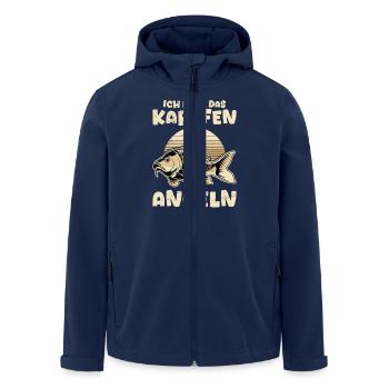 Angler ICH LIEBE DAS KARPFEN ANGELN Lustiges - Recycelte Männer Softshell-Jacke von Stanley/Stella - Navy - Vorne - AI Model Male 185 light (185cm)