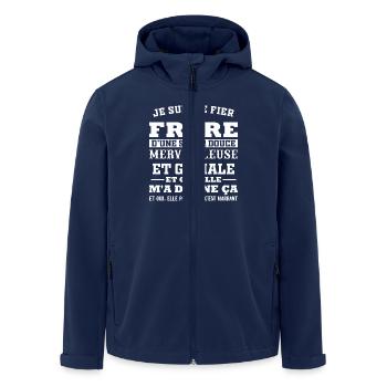 Bruder und Schwester Geschenk Humor Geschenk - Recycelte Männer Softshell-Jacke von Stanley/Stella - Navy - Vorne - AI Model Male 185 light (185cm)