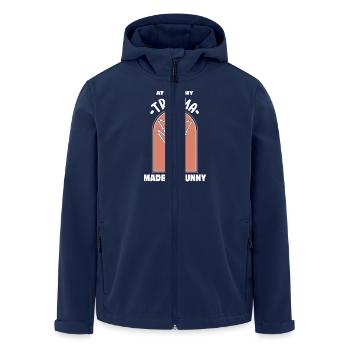 At least my trauma made fun of me - Men’s Recycled Softshell Jacket by Stanley/Stella - navy - Front - AI Model Male 185 light (185cm)