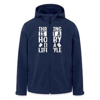 Thrift Shop Thrifting Not A Hobby A Lifestyle Love - Recycelte Männer Softshell-Jacke von Stanley/Stella - Navy - Vorne - AI Model Male 185 light (185cm)