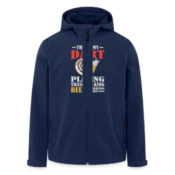 Fléchettes Jouer Trash Talk Boire de la bière - Veste softshell homme en polyester recyclé Stanley/Stella - marine - Devant - AI Model Male 185 light (185cm)