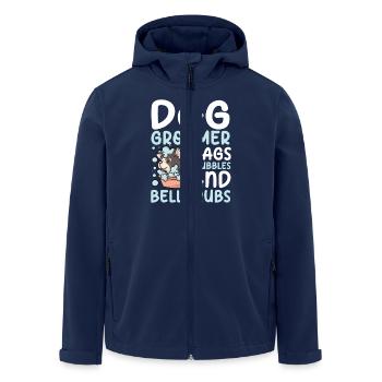 Dog Groomer Wags Bubbles And Belly Rubs - Recycelte Männer Softshell-Jacke von Stanley/Stella - Navy - Vorne - AI Model Male 185 light (185cm)