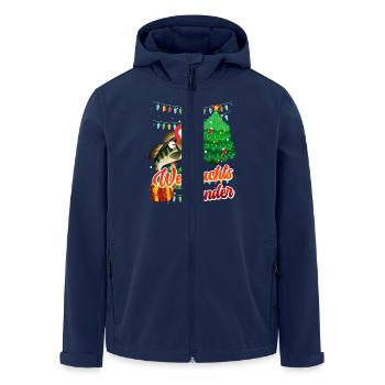WEIHNACHTS ZANDER Lustiges Angler Outfit - Recycelte Männer Softshell-Jacke von Stanley/Stella - Navy - Vorne - AI Model Male 185 light (185cm)