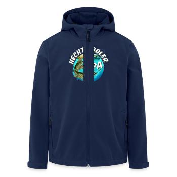 HECHT COOLER OPA Lustiges Hecht Angler Großvater - Recycelte Männer Softshell-Jacke von Stanley/Stella - Navy - Vorne - AI Model Male 185 light (185cm)