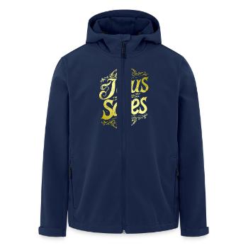 Jesus Christ saves Bible verse faith hope - Men’s Recycled Softshell Jacket by Stanley/Stella - navy - Front - AI Model Male 185 light (185cm)