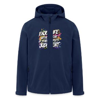 PROFITEZ DE LA VIE SANS CRAINTE - Veste softshell homme en polyester recyclé Stanley/Stella - marine - Devant - AI Model Male 185 light (185cm)