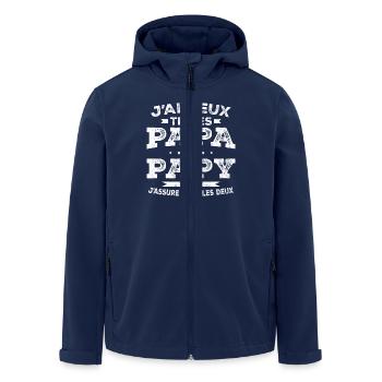 Ich habe zwei Titel: Papa und Opa - Recycelte Männer Softshell-Jacke von Stanley/Stella - Navy - Vorne - AI Model Male 185 light (185cm)