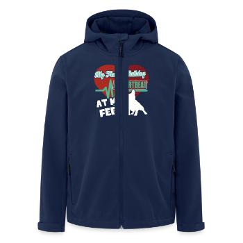 French Bulldog Heartbeat - Men’s Recycled Softshell Jacket by Stanley/Stella - navy - Front - AI Model Male 185 light (185cm)