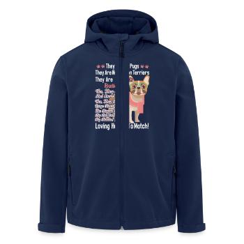 French Bulldog They Are Not Pugs - Men’s Recycled Softshell Jacket by Stanley/Stella - navy - Front - AI Model Male 185 light (185cm)