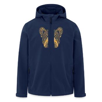 French Bulldog Geometric - Men’s Recycled Softshell Jacket by Stanley/Stella - navy - Front - AI Model Male 185 light (185cm)