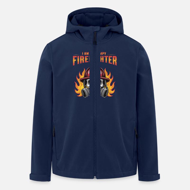 I AM A GRUMPY FIREFIGHTHER - Men’s Recycled Softshell Jacket by Stanley/Stella - navy