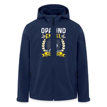 OPA UND ENKEL KOMPLIZEN Lustiges Geburtstags - Recycelte Männer Softshell-Jacke von Stanley/Stella - Navy - Vorne - AI Model Male 185 light (185cm)