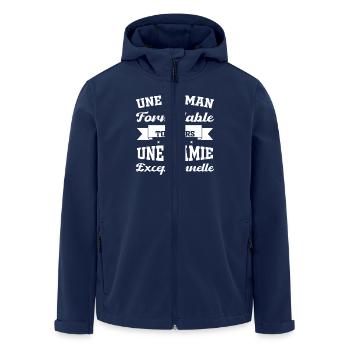 Cadeau pour Grand-Mère - Une Mamie Exceptionnelle - Veste softshell homme en polyester recyclé Stanley/Stella - marine - Devant - AI Model Male 185 light (185cm)