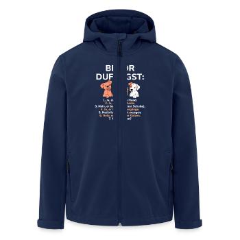 Bevor Du Fragst Das Ist Mein Hund - Recycelte Männer Softshell-Jacke von Stanley/Stella - Navy - Vorne - AI Model Male 185 light (185cm)
