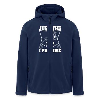 Just The Tip I Promise Funny Tattoo Motif - Men’s Recycled Softshell Jacket by Stanley/Stella - navy - Front - AI Model Male 185 light (185cm)