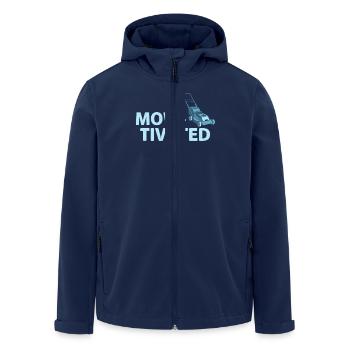 Mow-Tivated Lawn Mower Fun for Garden Lovers - Men’s Recycled Softshell Jacket by Stanley/Stella - navy - Front - AI Model Male 185 light (185cm)