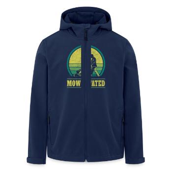 Mow-Tivated Rasenmähen Gartenarbeit - Recycelte Männer Softshell-Jacke von Stanley/Stella - Navy - Vorne - AI Model Male 185 light (185cm)