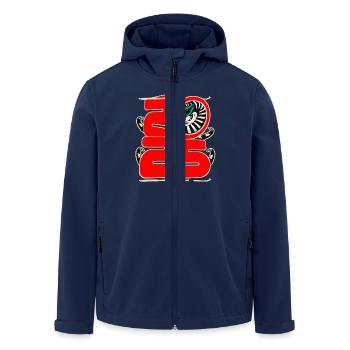 Nouvel An chinois 2025 du Serpent. Rouge - Veste softshell homme en polyester recyclé Stanley/Stella - marine - Devant - AI Model Male 185 light (185cm)