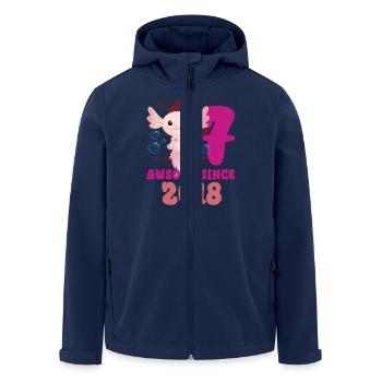 Siebener Geburtstag - Recycelte Männer Softshell-Jacke von Stanley/Stella - Navy - Vorne - AI Model Male 185 light (185cm)
