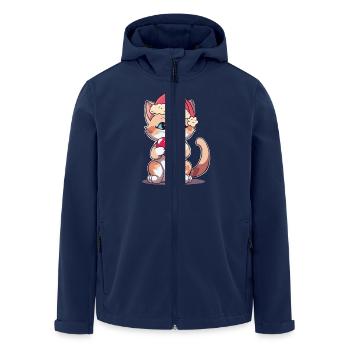 Noël Animaux de compagnie Chat Chats - Veste softshell homme en polyester recyclé Stanley/Stella - marine - Devant - AI Model Male 185 light (185cm)