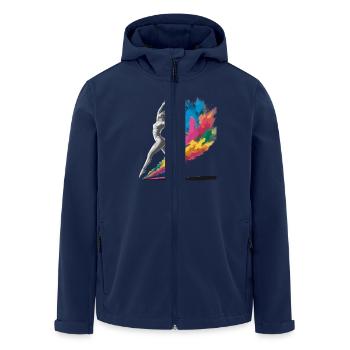 Muschel Strand Szene Serene Ozean Landschaft - Recycelte Männer Softshell-Jacke von Stanley/Stella - Navy - Vorne - AI Model Male 185 light (185cm)
