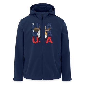 American USA Flag Eagle for Patriots - Men’s Recycled Softshell Jacket by Stanley/Stella - navy - Front - AI Model Male 185 light (185cm)