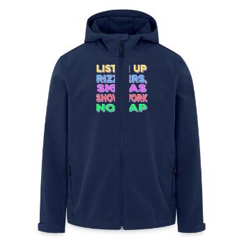 Listen Up Rizzler's Sigma's Show Work No Cap - Men’s Recycled Softshell Jacket by Stanley/Stella - navy - Front - AI Model Male 185 light (185cm)