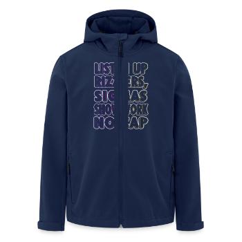 Listen Up Rizzlers, Sigma's Show Work No Cap - - Men’s Recycled Softshell Jacket by Stanley/Stella - navy - Front - AI Model Male 185 light (185cm)