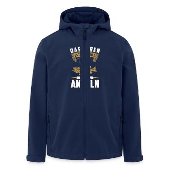 Das Leben Ist Zu Kurz Um Nicht Zu Angeln - Recycelte Männer Softshell-Jacke von Stanley/Stella - Navy - Vorne - AI Model Male 185 light (185cm)