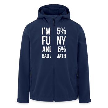 I'm 25 funny and 85 bad at math - Men’s Recycled Softshell Jacket by Stanley/Stella - navy - Front - AI Model Male 185 light (185cm)