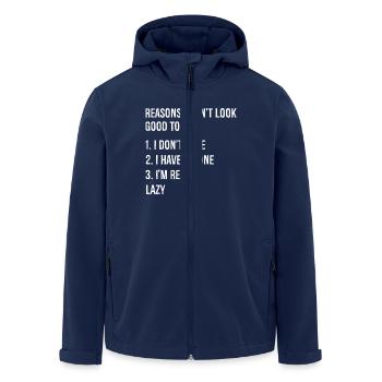 reasons I don't look good today funny shirt - Men’s Recycled Softshell Jacket by Stanley/Stella - navy - Front - AI Model Male 185 light (185cm)