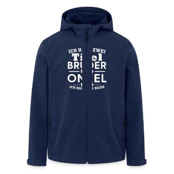 Bruder und Onkel, Humor Gift - Recycelte Männer Softshell-Jacke von Stanley/Stella - Navy - Vorne - AI Model Male 185 light (185cm)