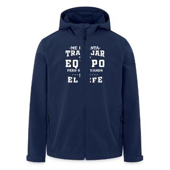 Only when I'm the Gracious Gift - Men’s Recycled Softshell Jacket by Stanley/Stella - navy - Front - AI Model Male 185 light (185cm)
