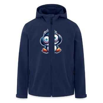 Pinguin Crazy - Recycelte Männer Softshell-Jacke von Stanley/Stella - Navy - Vorne - AI Model Male 185 light (185cm)