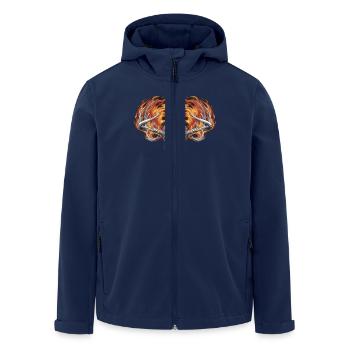 Muschel Strand Szene Serene Ozean Landschaft - Recycelte Männer Softshell-Jacke von Stanley/Stella - Navy - Vorne - AI Model Male 185 light (185cm)